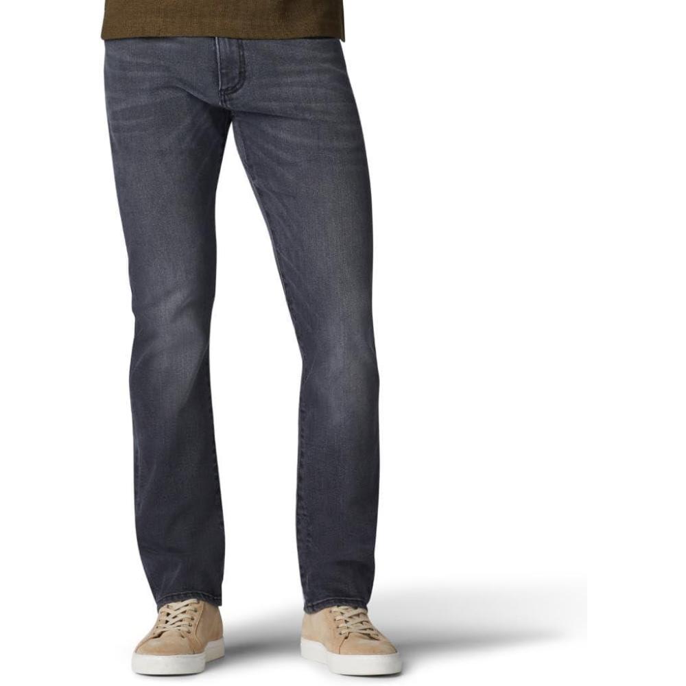 imageLee Mens Extreme Motion Slim Straight JeanLead Gray