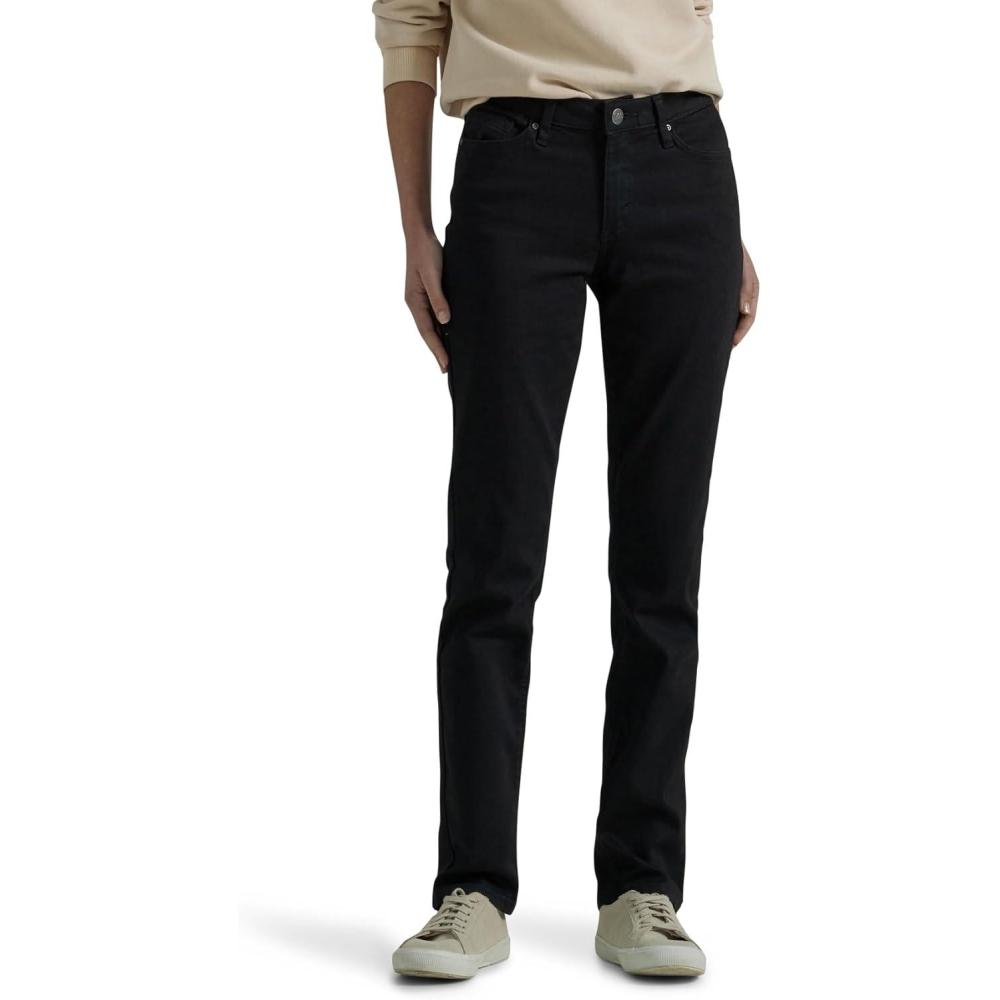 imageLee Womens Legendary Mid Rise Straight Leg JeanBlack