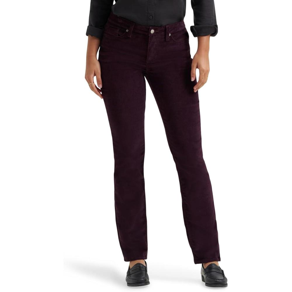 imageLee Womens Legendary Mid Rise Straight Leg JeanDeep Wine Cord