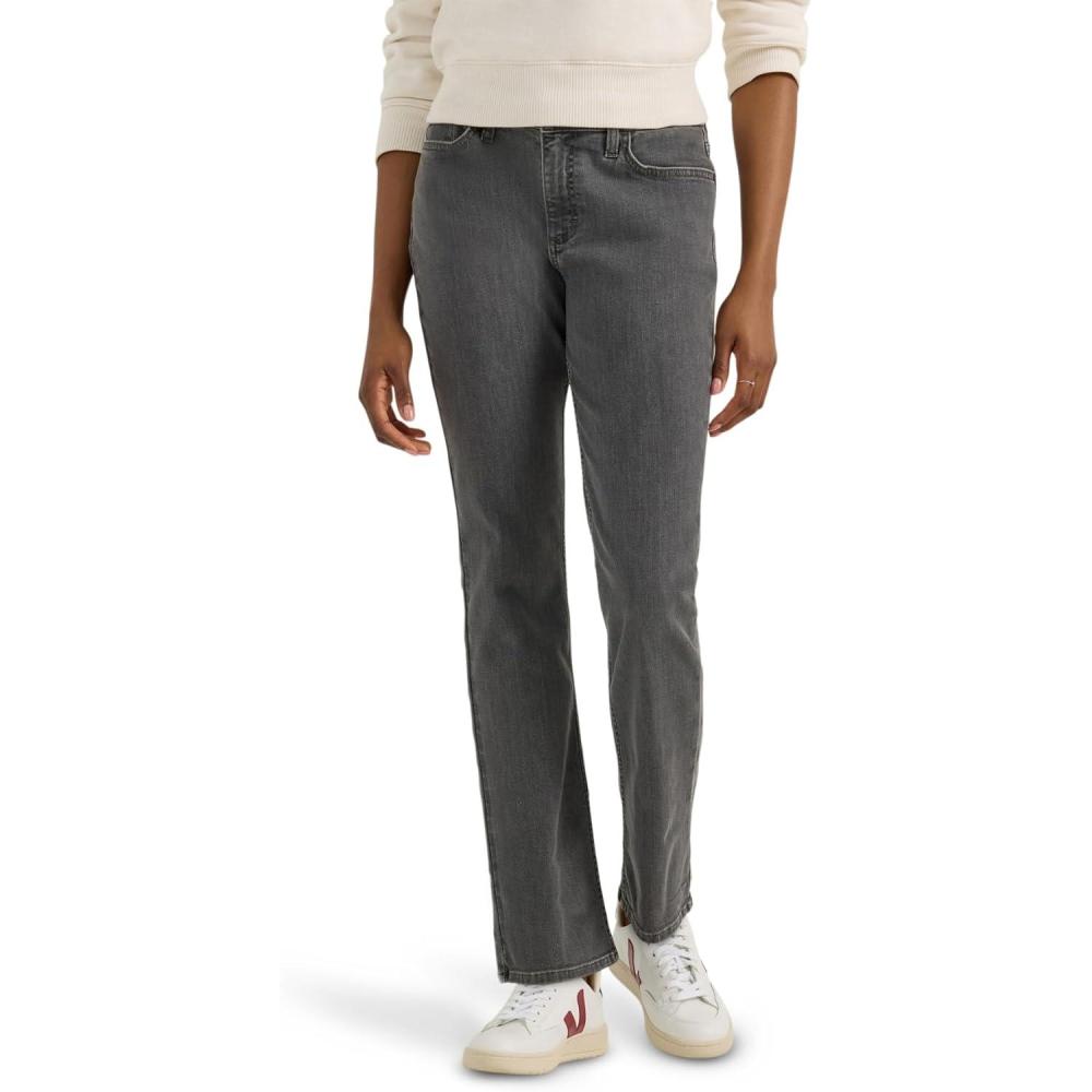 imageLee Womens Legendary Mid Rise Straight Leg JeanWashed Black