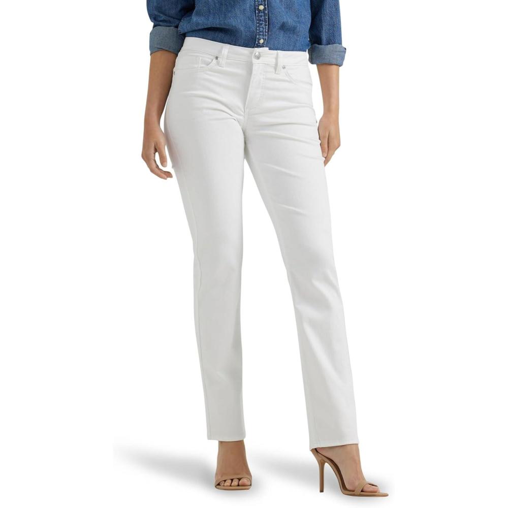 imageLee Womens Legendary Mid Rise Straight Leg JeanWhite