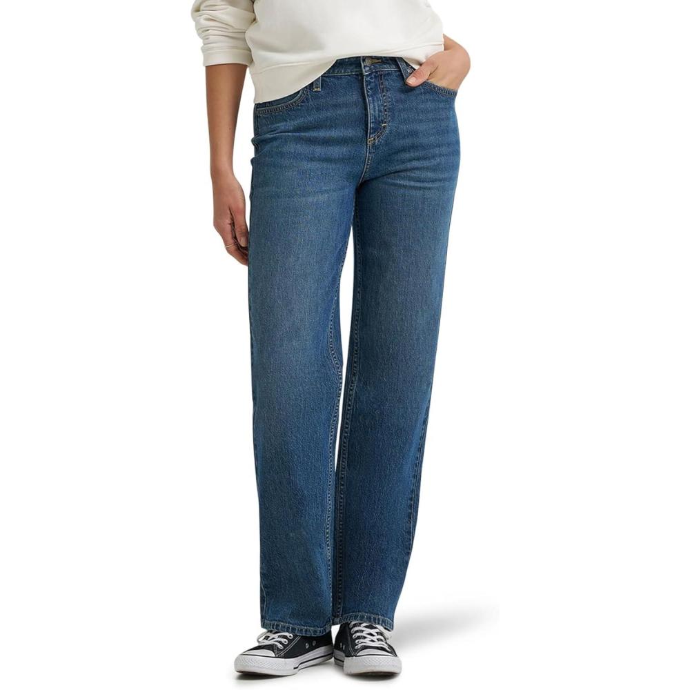 imageLee Womens Legendary Relaxed Straight JeanIndigo Quilt