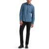 Lee Men’s X Knit Long Sleeve All-Purpose 1 Pocket Shirt(Vintage Blue)