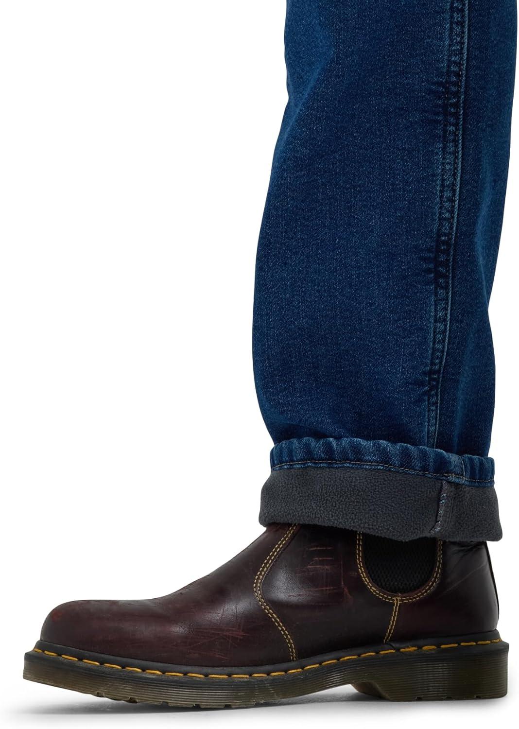 imageLee Mens Legendary Relaxed Straight JeanBlue Mattergray Fleecelined