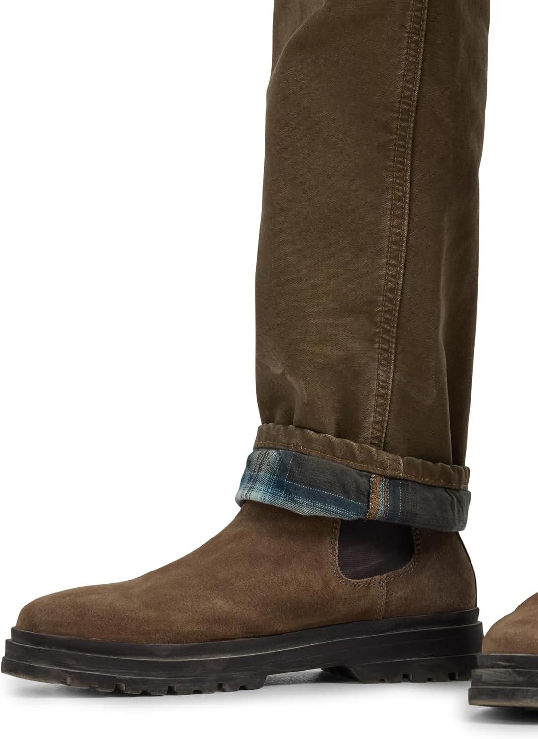 imageLee Mens Legendary Relaxed Straight JeanTeak Plaid Flannellined