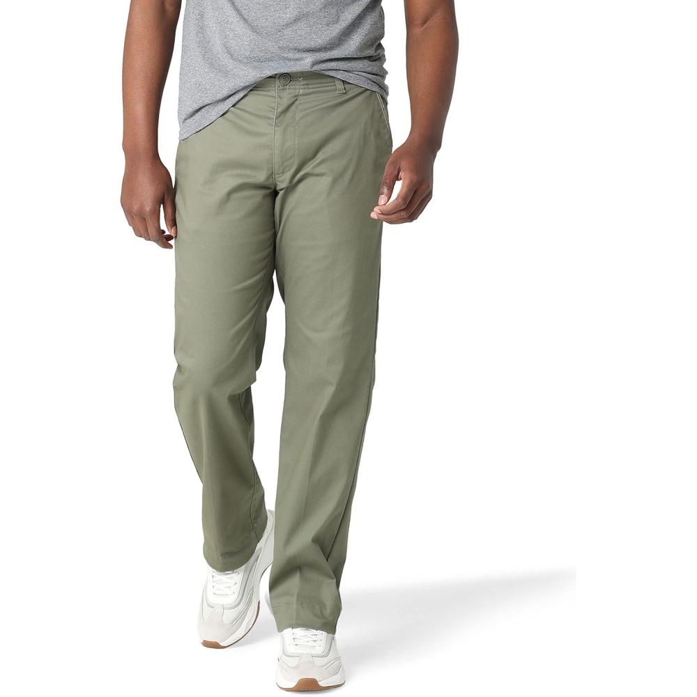 imageLee Mens Extreme Motion Flat Front Regular Straight PantMuted Olive