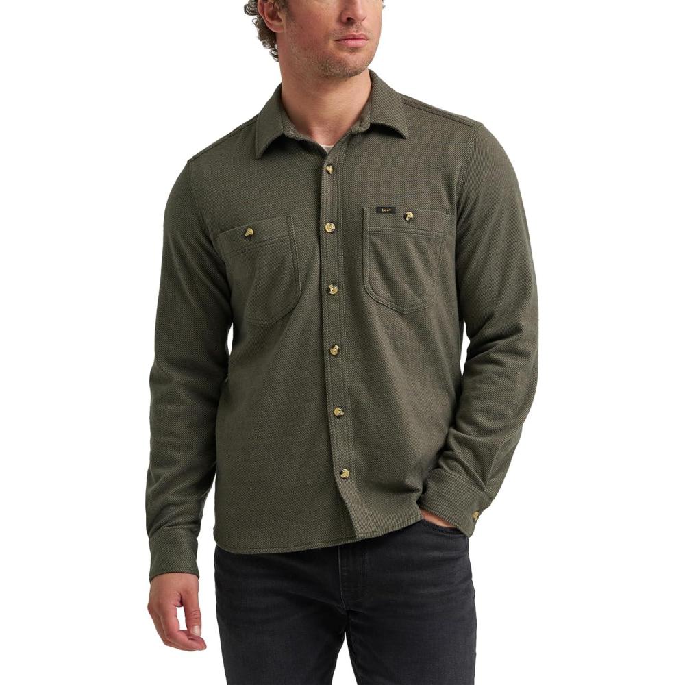 imageLee Mens Legendary Brushed Knit ShirtOlive Dust