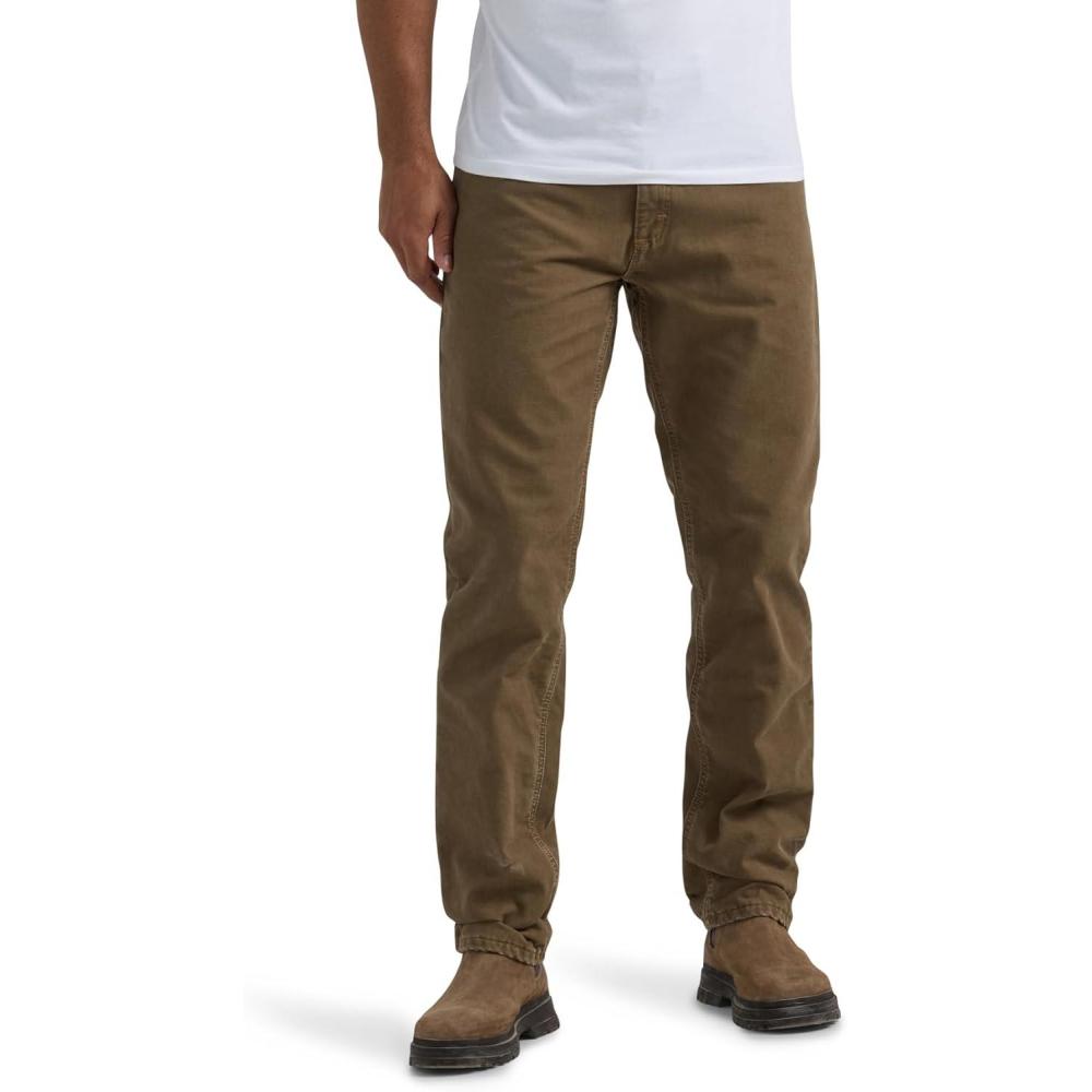 imageLee Mens Legendary Relaxed Straight JeanTeak  Plaid Flannellined