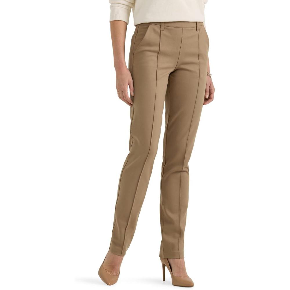imageLee Womens Ultra Lux Comfort Any Wear Straight Leg PantOscar Khaki