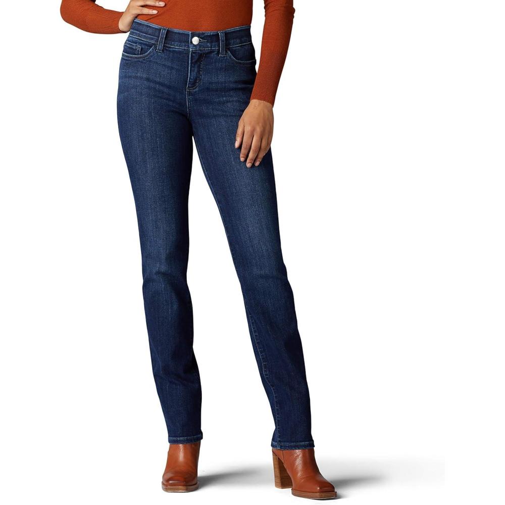 imageLee Womens Ultra Lux Comfort with Flex Motion Straight Leg JeanAtlantic