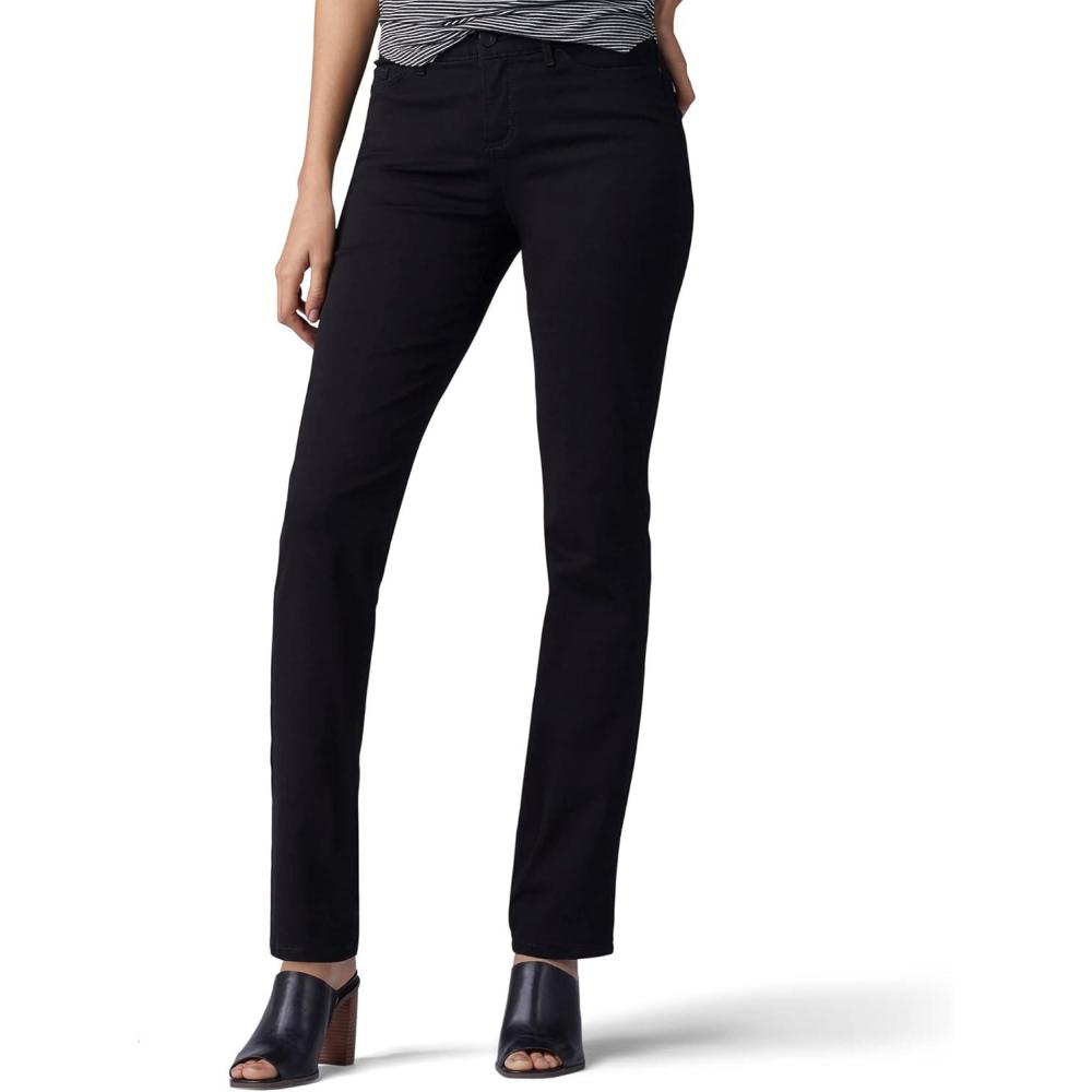 imageLee Womens Ultra Lux Comfort with Flex Motion Straight Leg JeanBlack