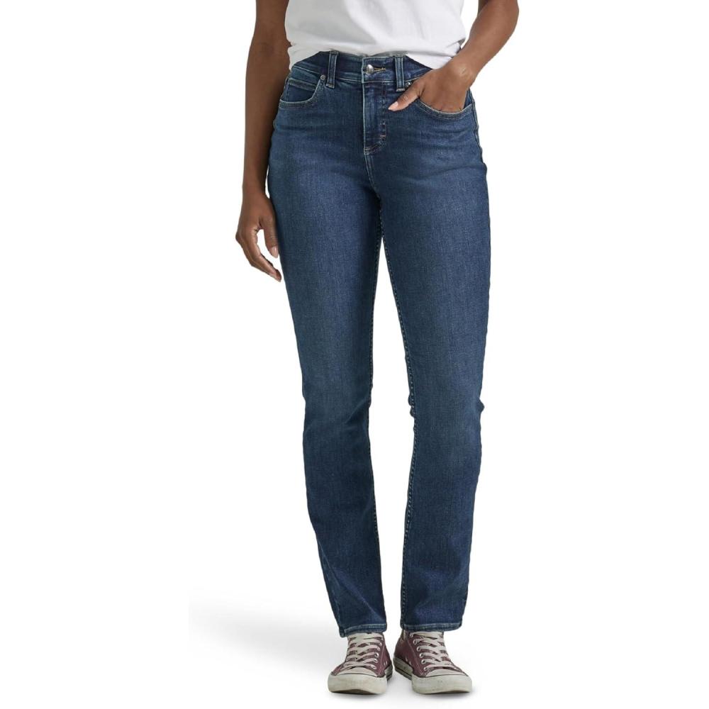 imageLee Womens Ultra Lux Comfort with Flex Motion Straight Leg JeanGreet the Day