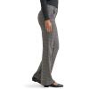 Lee Womens Wrinkle Free Mid Rise Bootcut Pant(Black/Drizzle Plaid)