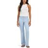 Lee Womens Wrinkle Free Mid Rise Bootcut Pant(Shy Blue)
