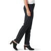 Lee Women’s Wrinkle Free Relaxed Fit Straight Leg Pant(Unionall Black/Gray Houndstooth)