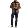 Lee mens All Purpose Classic Fit Long Sleeve Shirt(Rivet Navy Squash Plaid)