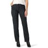 Lee Women’s Wrinkle Free Relaxed Fit Straight Leg Pant(Unionall Black/Gray Houndstooth)