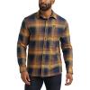 Lee mens All Purpose Classic Fit Long Sleeve Shirt(Rivet Navy Squash Plaid)