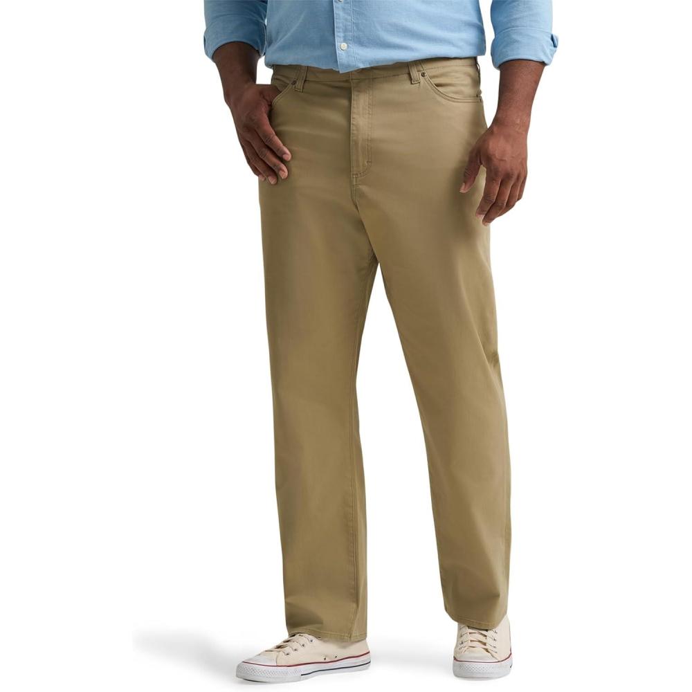 imageLee Mens Big ampamp Tall Extreme Motion Relaxed Straight JeanKansas City Khaki Twill