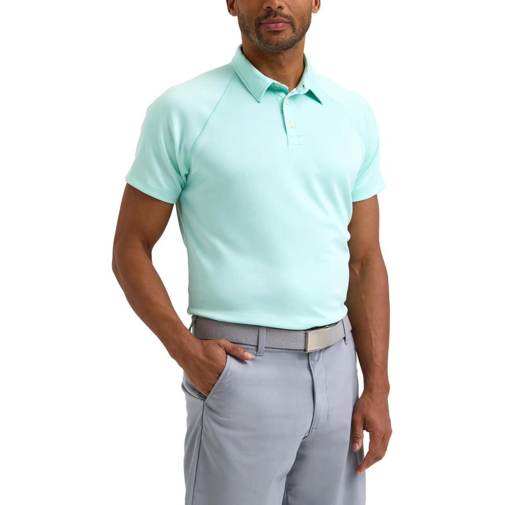 imageLee Mens Golf Series Short Sleeve Performance Polo ShirtSea Grass