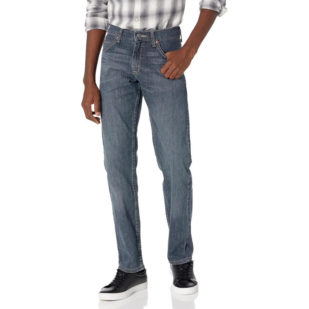 imageLee Mens Regular Fit Straight Leg Jean Dark Stone 35W x 30LAnaconda