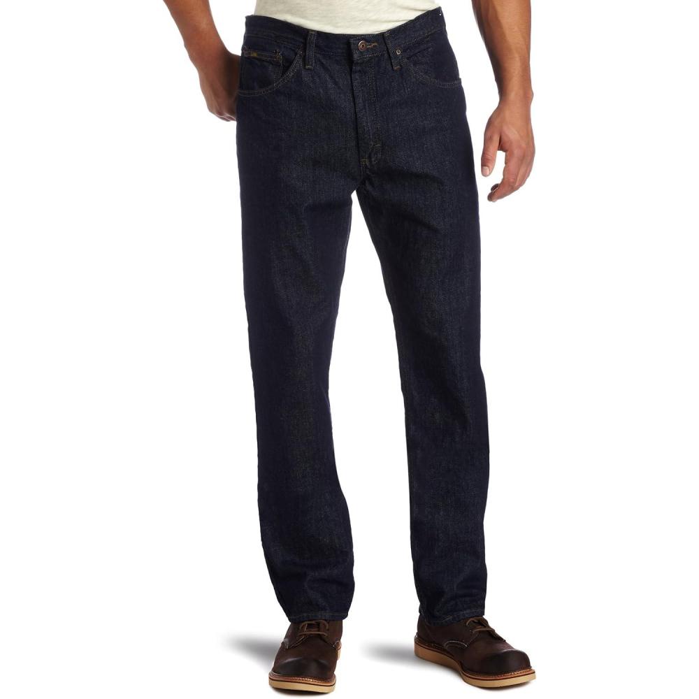 imageLee Mens Regular Fit Straight Leg Jean Dark Stone 35W x 30LRinse