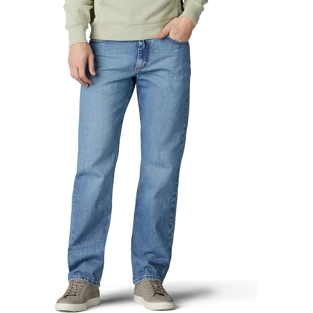 imageLee Mens Regular Fit Straight Leg Jean Dark Stone 35W x 30LVintage Stone