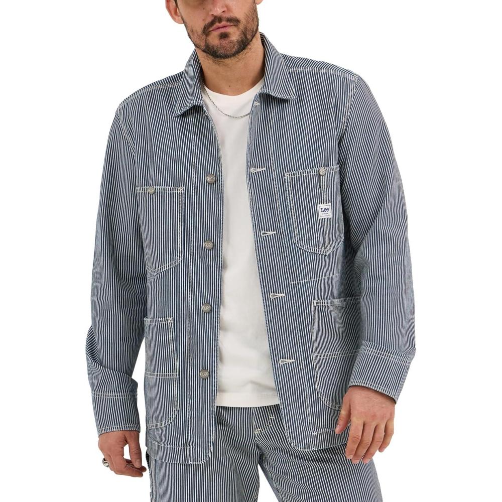 imageLee Mens Workwear Loose Fit Chore CoatRailroad