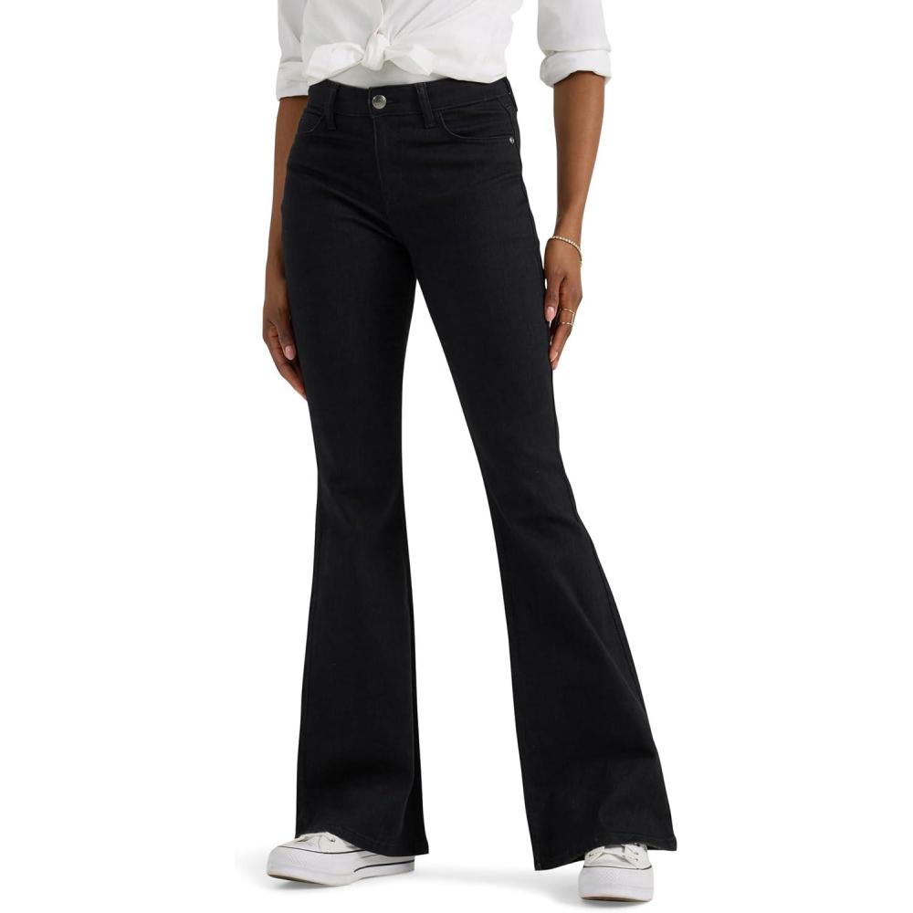 imageLee Womens Legendary Mid Rise Flare JeanBlack