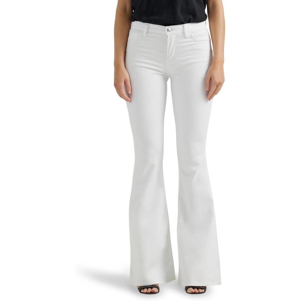 imageLee Womens Legendary Mid Rise Flare JeanBright White
