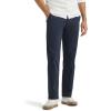 Lee Men’s Extreme Motion Flat Front Slim Straight Pant(Navy)