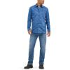 Lee Men’s X Move Long Sleeve All-Purpose 1 Pocket Shirt(Midcentury Blue)