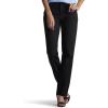 Lee Women’s Relaxed Fit All Cotton Straight Leg Jean(Black)