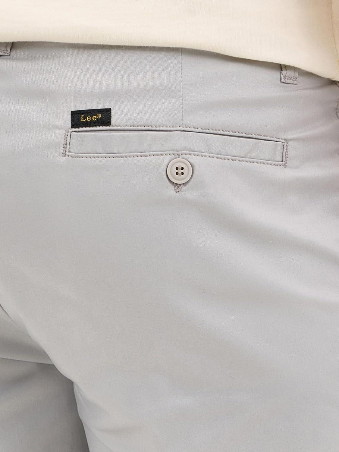 imageLee Mens Extreme Motion 7quot Flat Front ShortDrizzle Gray