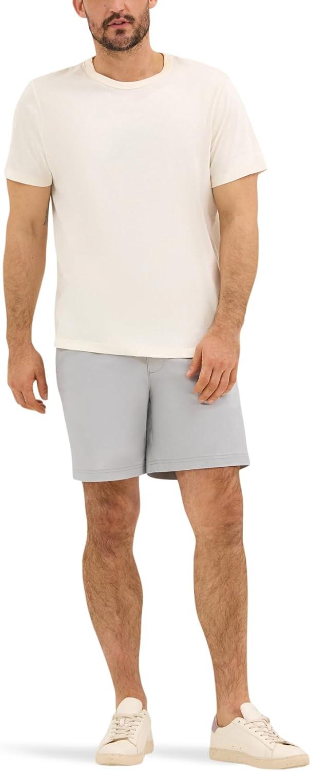 imageLee Mens Extreme Motion 7quot Flat Front ShortDrizzle Gray