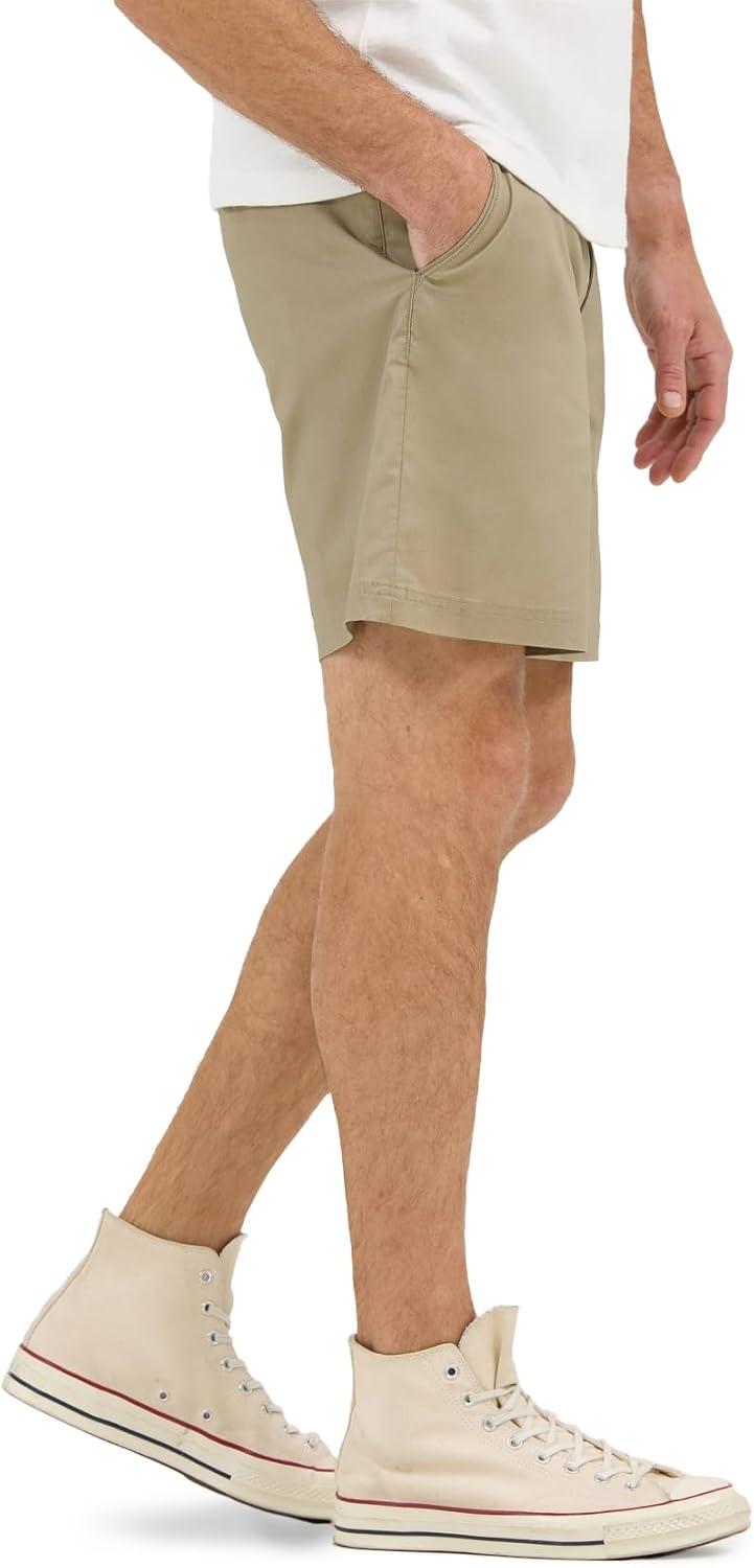 imageLee Mens Extreme Motion 7quot Flat Front ShortKansas City Khaki