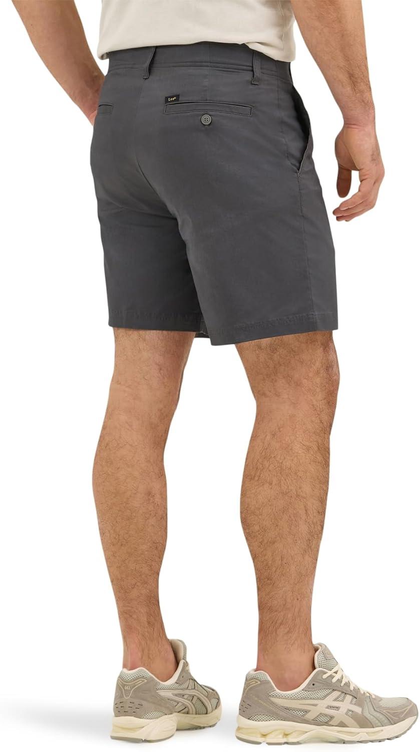 imageLee Mens Extreme Motion 7quot Flat Front ShortStatic Gray