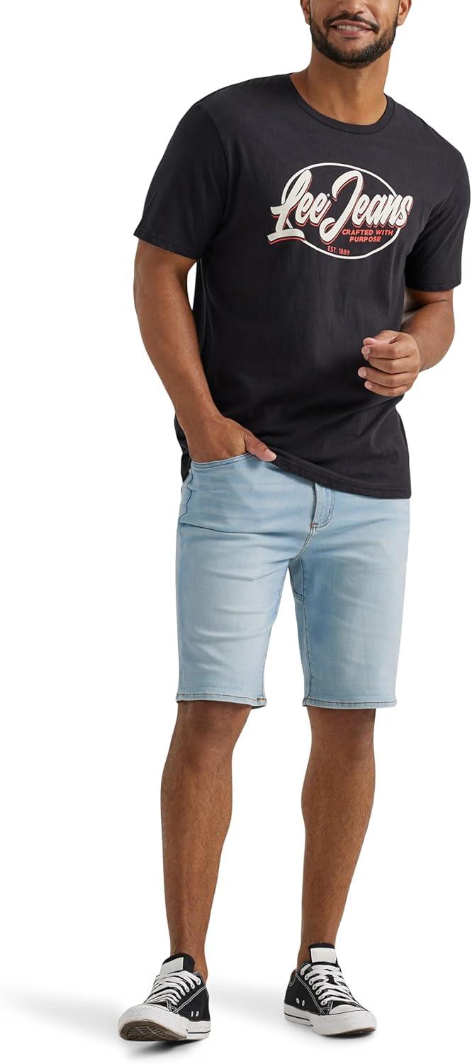 imageLee Mens Extreme Motion Five Pocket Denim ShortDenim ShortsIce Man