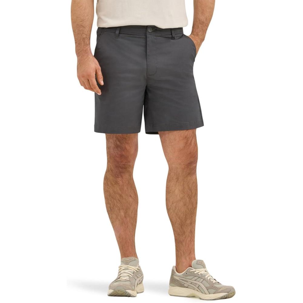 imageLee Mens Extreme Motion 7quot Flat Front ShortStatic Gray