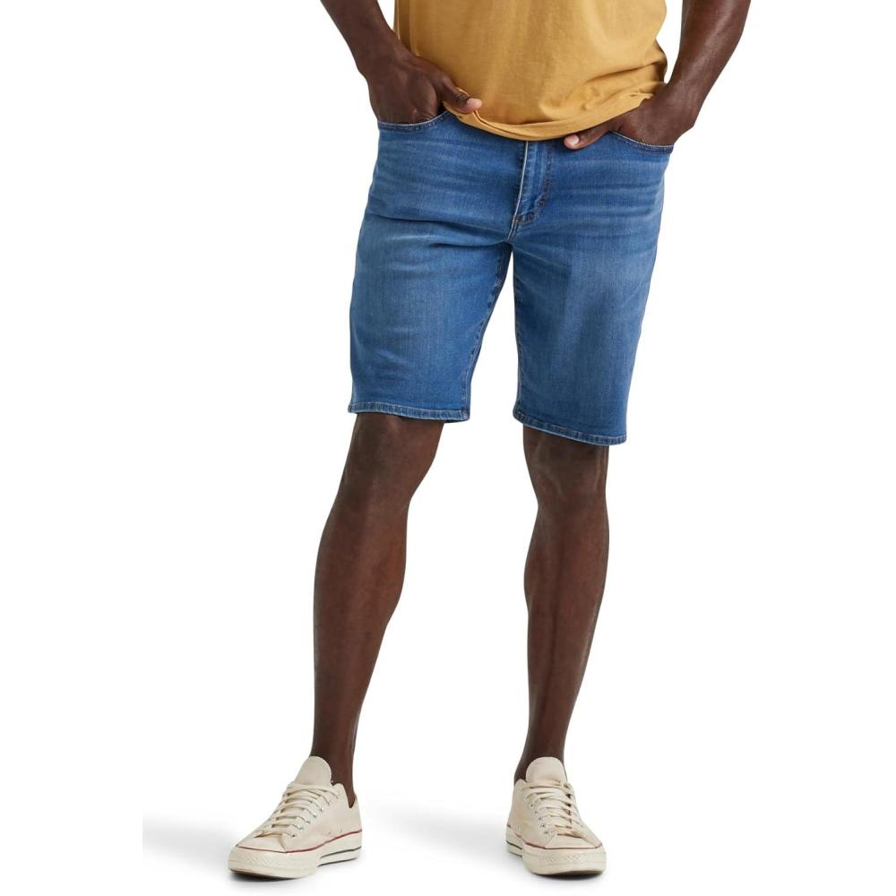 imageLee Mens Extreme Motion Five Pocket Denim ShortDenim ShortsBlue Rooster