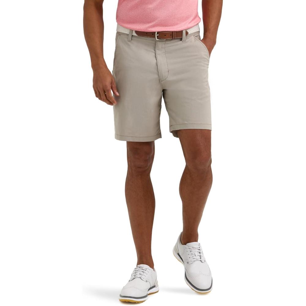 imageLee Mens Golf Series Synthetic Flat Front Chino ShortMushroom