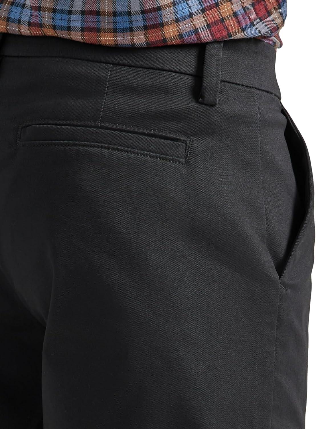 imageLee Mens Flat Front Relaxed Straight PantBlack