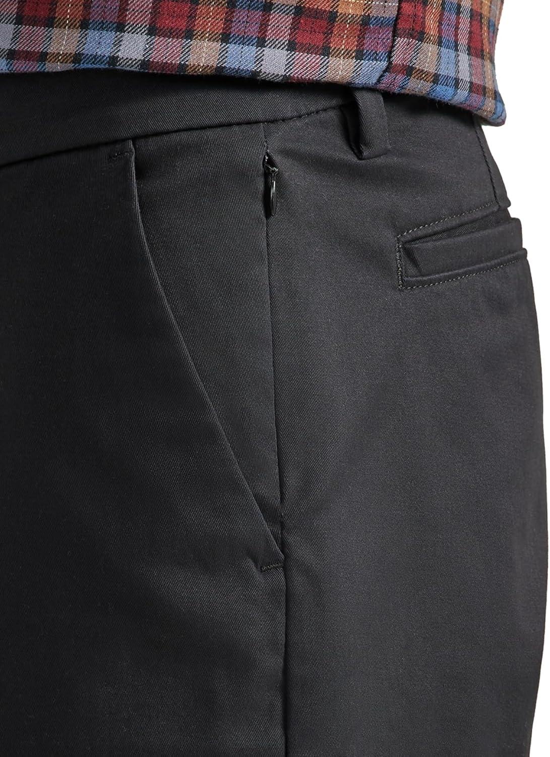 imageLee Mens Flat Front Relaxed Straight PantBlack