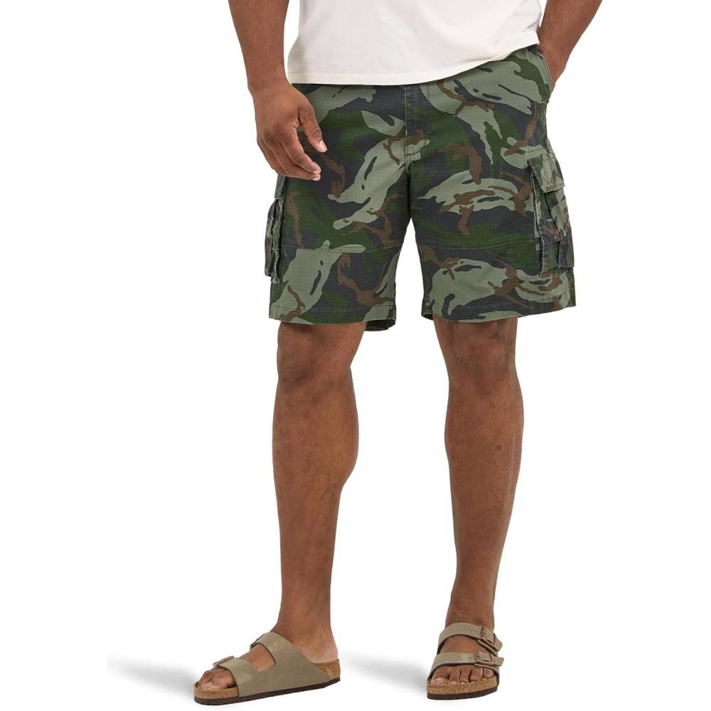 imageLee Mens Big ampamp Tall Extreme Motion Carolina Cargo ShortOlive Macon Camo Ripstop