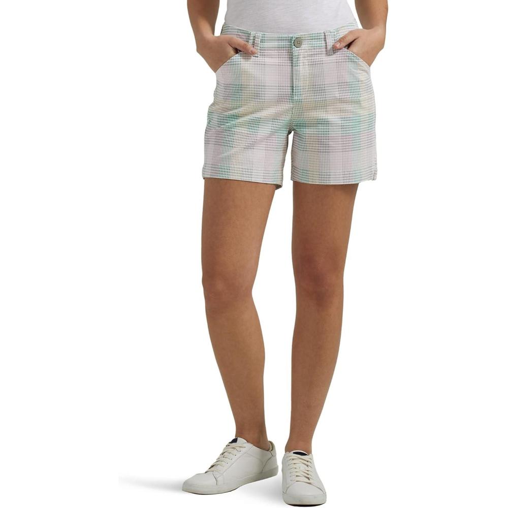 imageLee Womens Legendary 5quot Chino ShortMuted Rainbow Plaid