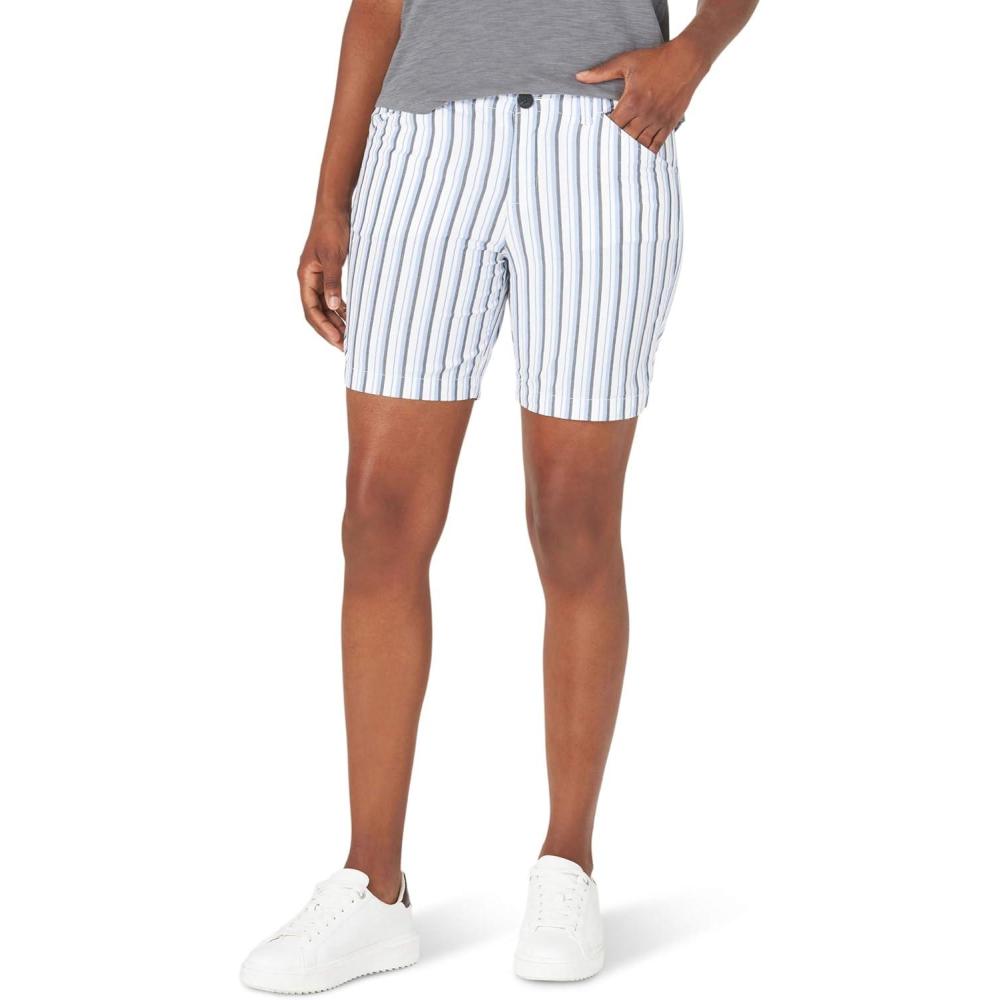 imageLee Womens Legendary 7quot Chino WalkshortRivet Navy Stripe