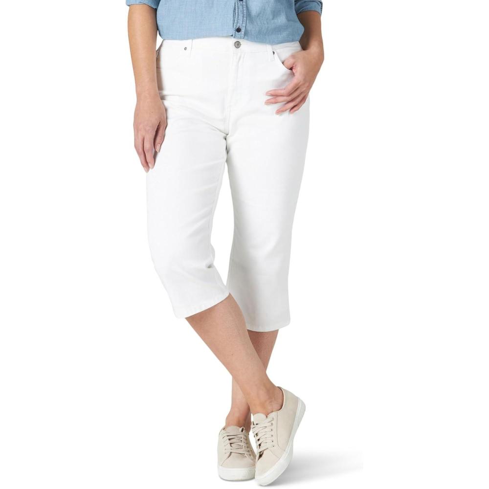 imageLee Womens Relaxed Fit Capri JeanWhite
