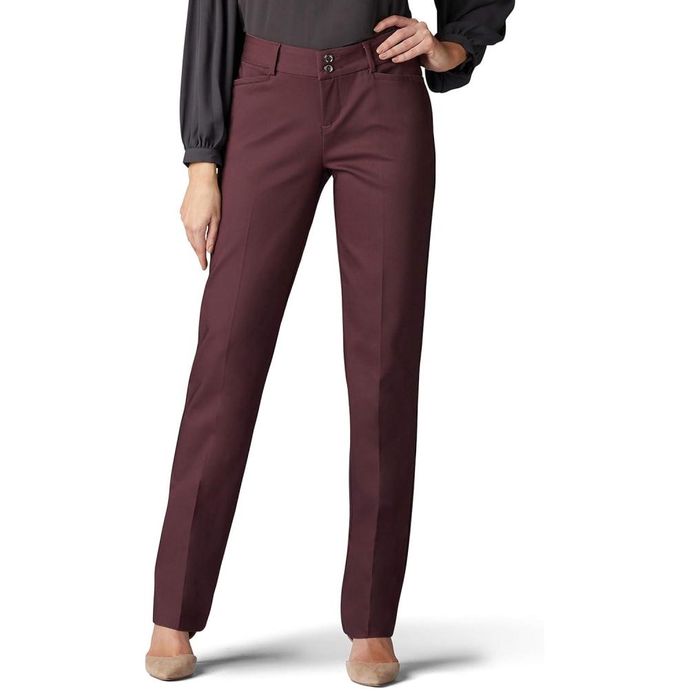 imageLee Womens Secretly Shapes Regular Fit Straight Leg PantEspresso