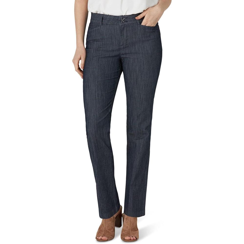 imageLee Womens Secretly Shapes Regular Fit Straight Leg PantNocturnal