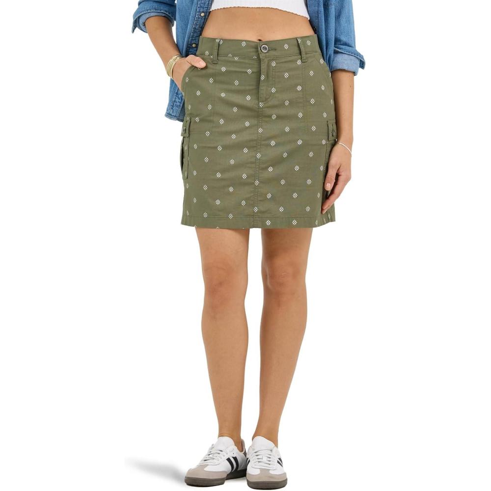 imageLee Womens Ultra Lux Comfort with Flextogo Cargo SkortOlive Grove Block Print